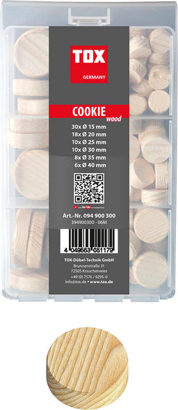 TOX Mini-set de plaquettes de bois transversales Cookie Wood 82 pièces