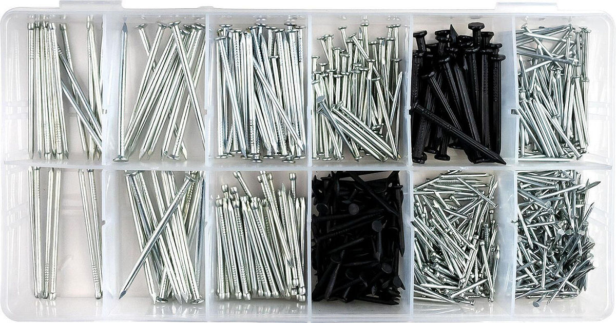 TOX Basic Box, assortiment de fils et pointes en acier, 580 pièces
