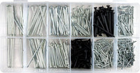 TOX Basic Box, assortiment de fils et pointes en acier, 580 pièces