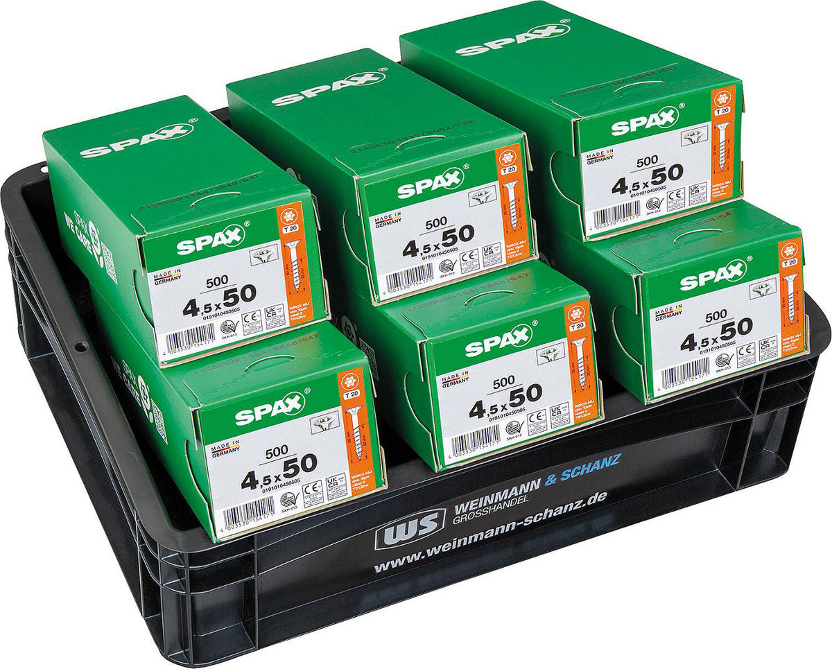 Pack promo WS + SPAX vis à tête fraisée WIROX Ø4,5x50 mm, 3000 pièces + WS BOX
