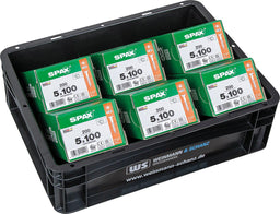 Pack promo WS + SPAX vis à tête fraisée WIROX Ø5,0x100 mm, 1200 pièces + WS BOX