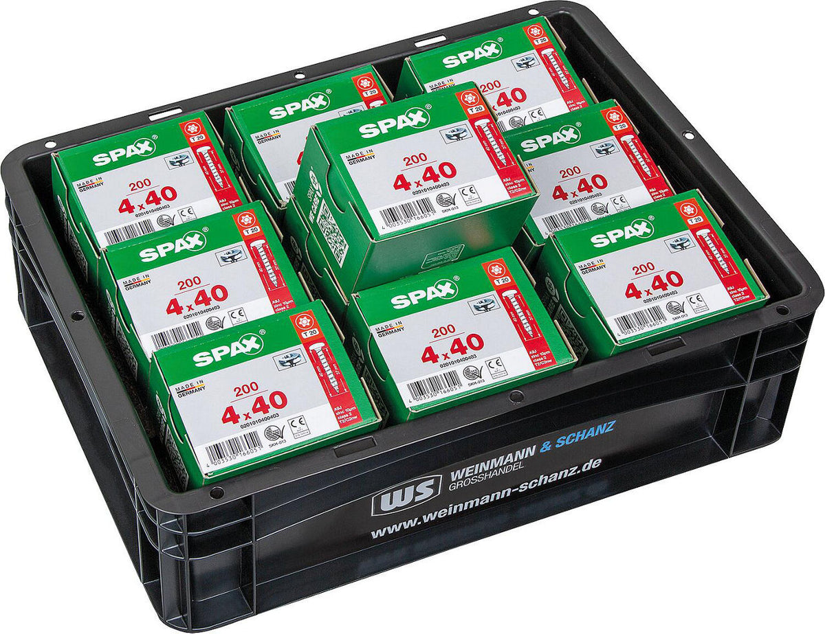Pack promo WS + SPAX vis à tête demi-ronde WIROX Ø4,0x40 mm, 2000 pièces + WS BOX