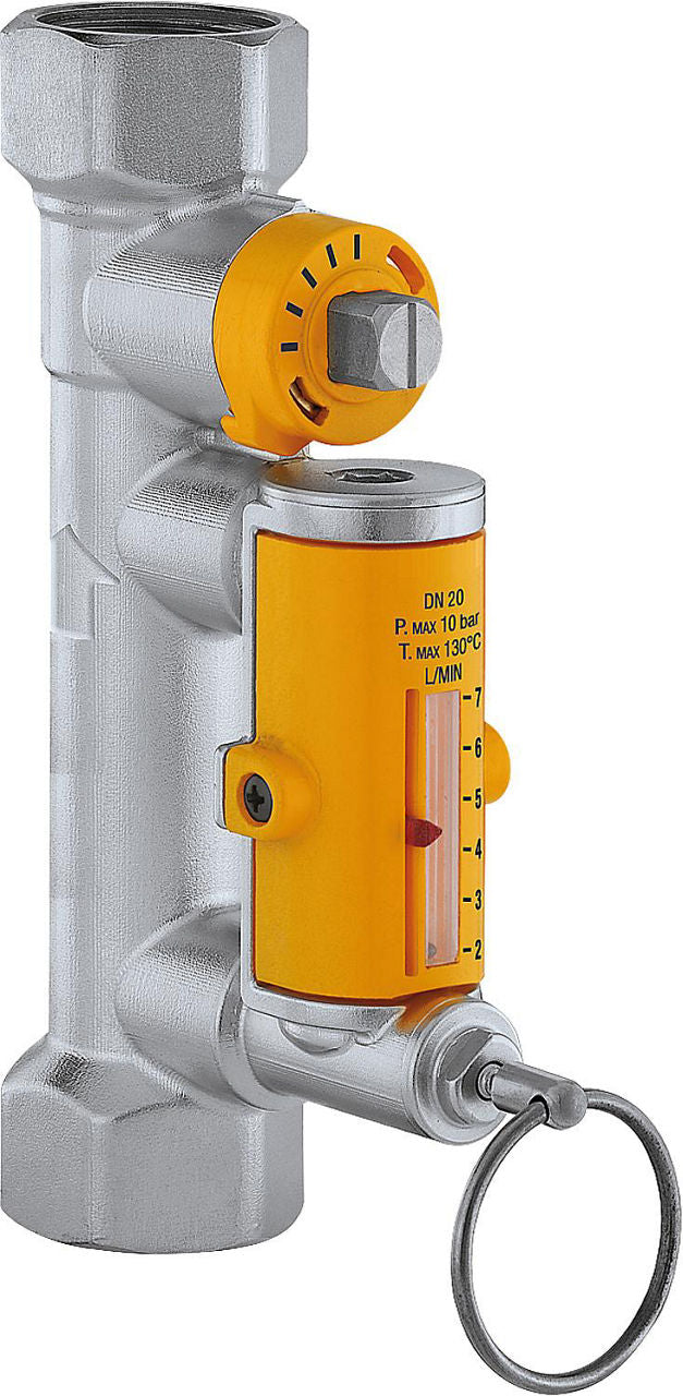 Vanne d'équilibrage CALEFFI avec débitmètre pour installation solaire, DN 20 (3/4")