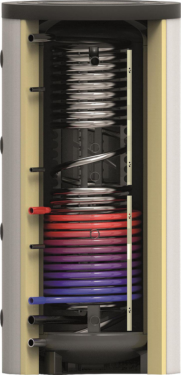 Ballon-tampon combiné hygiène EV-HKS-1W acier émaillé, 1 échangeur
