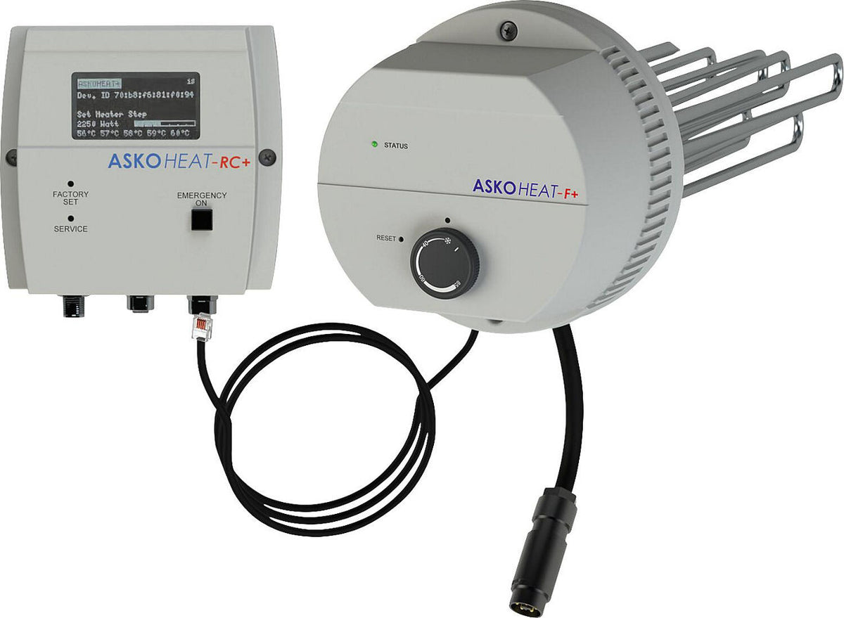 Résistance électrique à bride ASKOHEAT+ 2.0, type AHF-TI-plus, 7 niveaux, ø 180 mm
