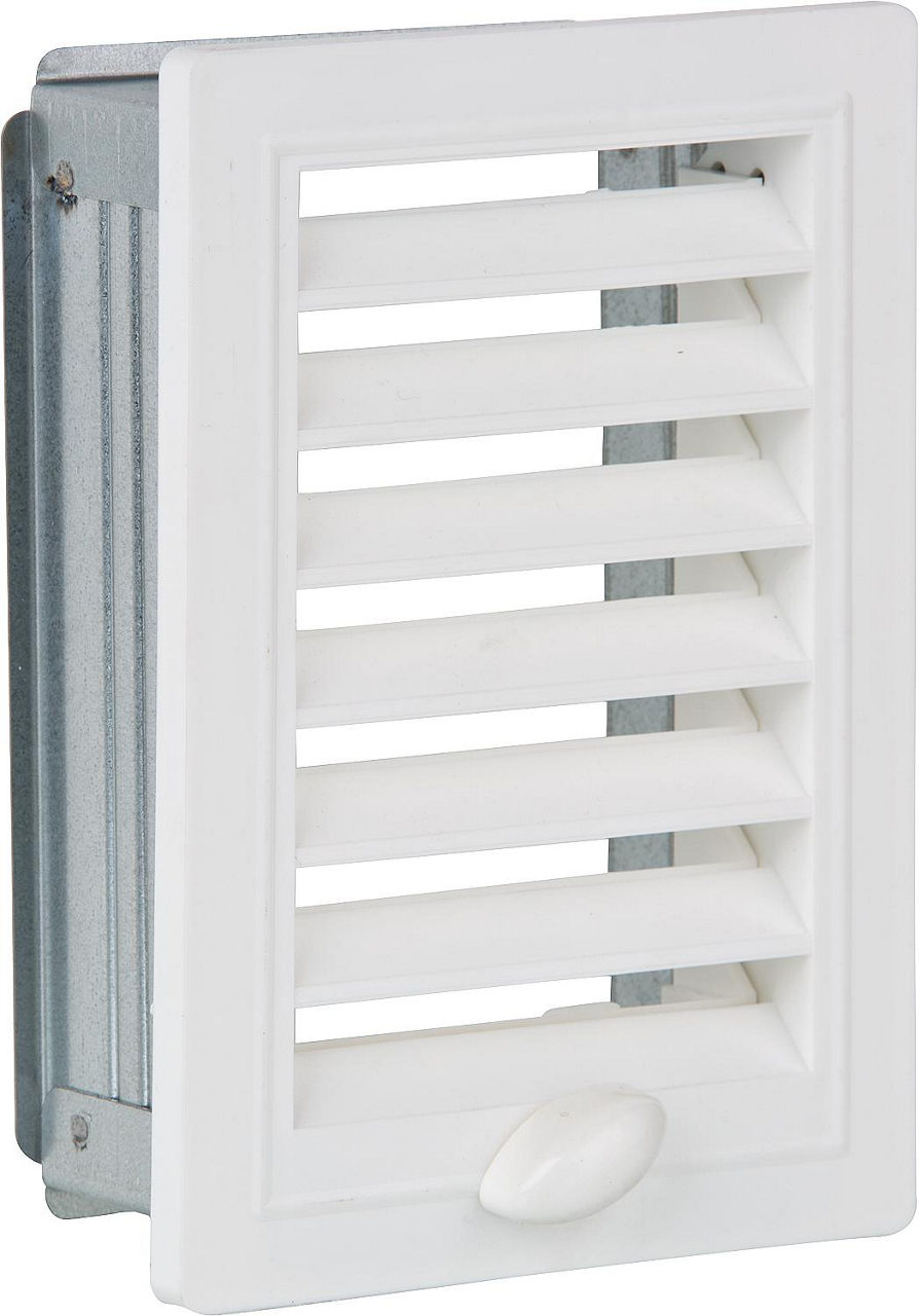 Grille de ventilation rectangulaire réglable UPMANN en plastique blanc avec cadre