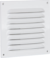 Grille pare-pluie carrée en aluminium blanc avec moustiquaire UPMANN