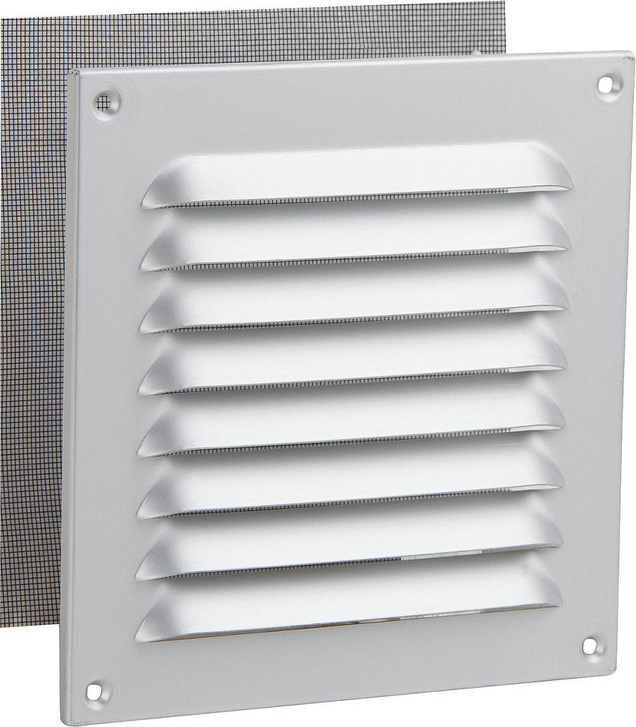 Grille pare-pluie carrée en aluminium anodisé avec moustiquaire UPMANN