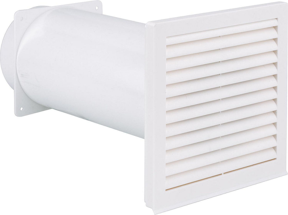 Traversée murale télescopique à raccord rond, plastique blanc UPMANN