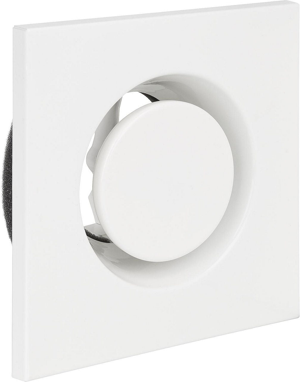 Bouche d'extraction carrée, acier galvanisé blanc, avec étrier à ressort