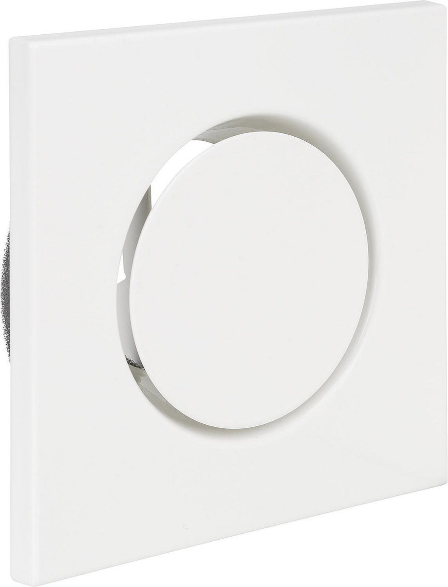 Bouche d'entrée d'air carrée, acier galvanisé blanc, avec étrier à ressort