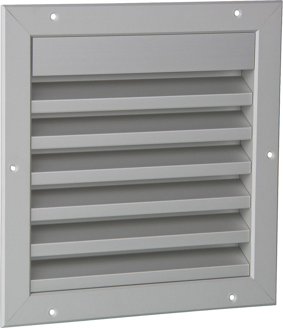 Grille pare-pluie en aluminium anodisé avec moustiquaire et cadre d'encastrement UPMANN