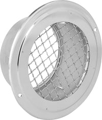 Grille de ventilation ronde en inox V2A avec grille ondulée et tubulure