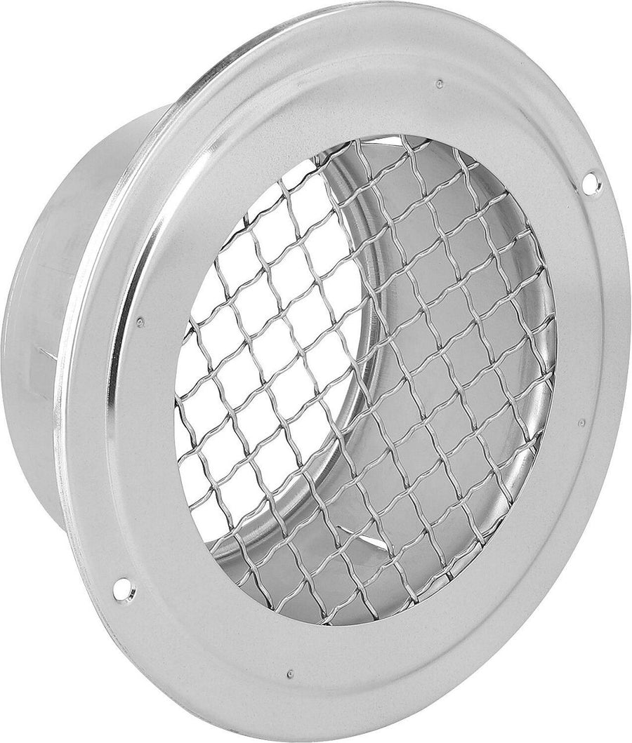 Grille de ventilation ronde en inox V2A avec grille ondulée et tubulure