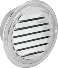 Grille de ventilation ronde en inox V2A à lamelles fixes avec moustiquaire