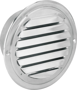 Grille de ventilation ronde en inox V2A à lamelles fixes avec moustiquaire