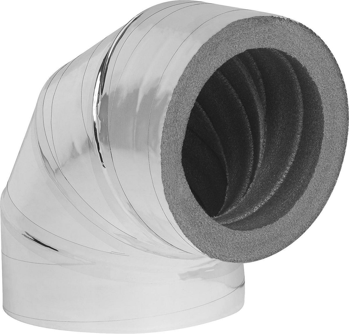 Coude isolé 90° Isoflexa avec revêtement aluminium, isolation 20 mm