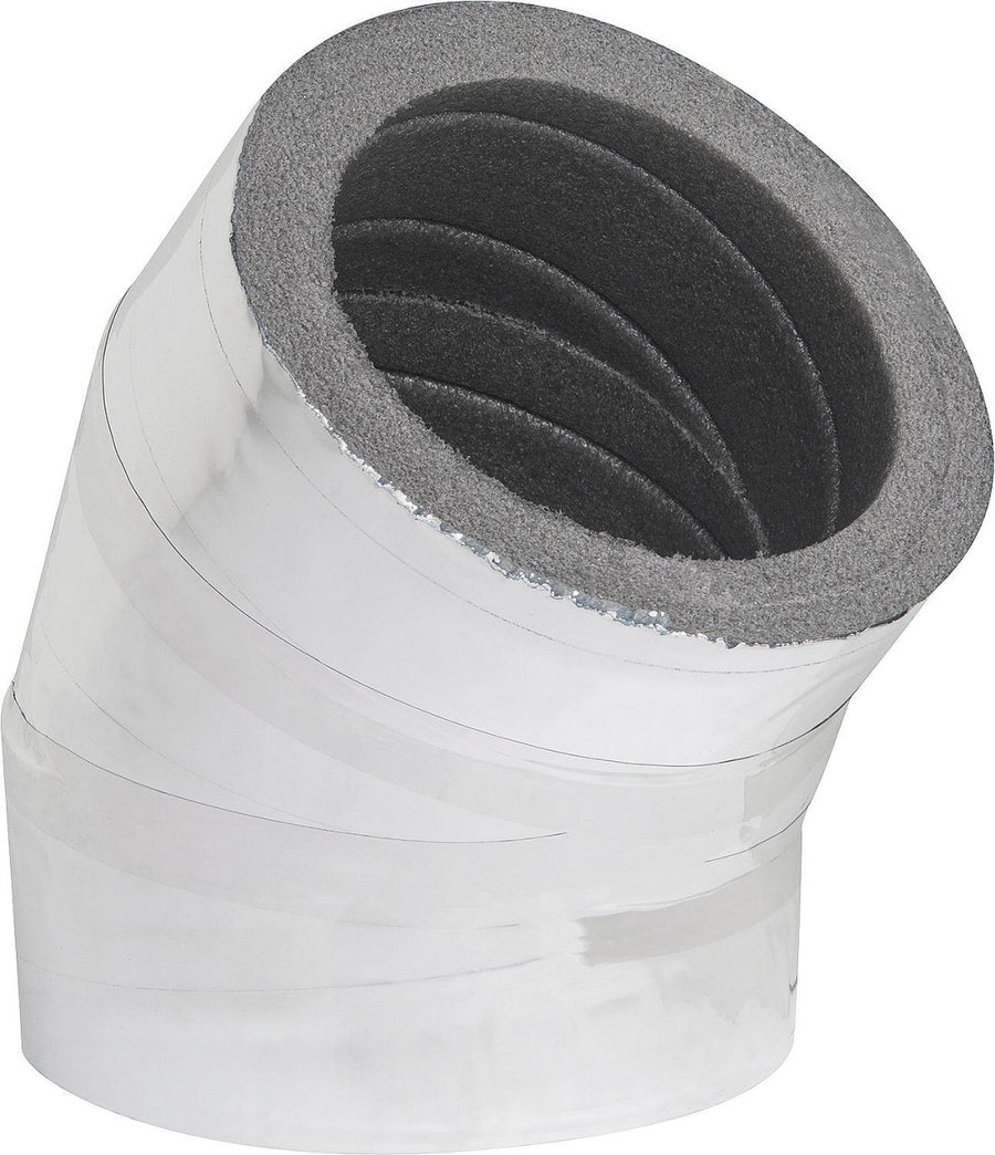 Coude isolé 45° Isoflexa avec revêtement aluminium, isolation 20 mm