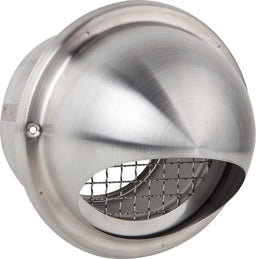 Capot d'aération inox à grille perforée avec grille anti-oiseaux