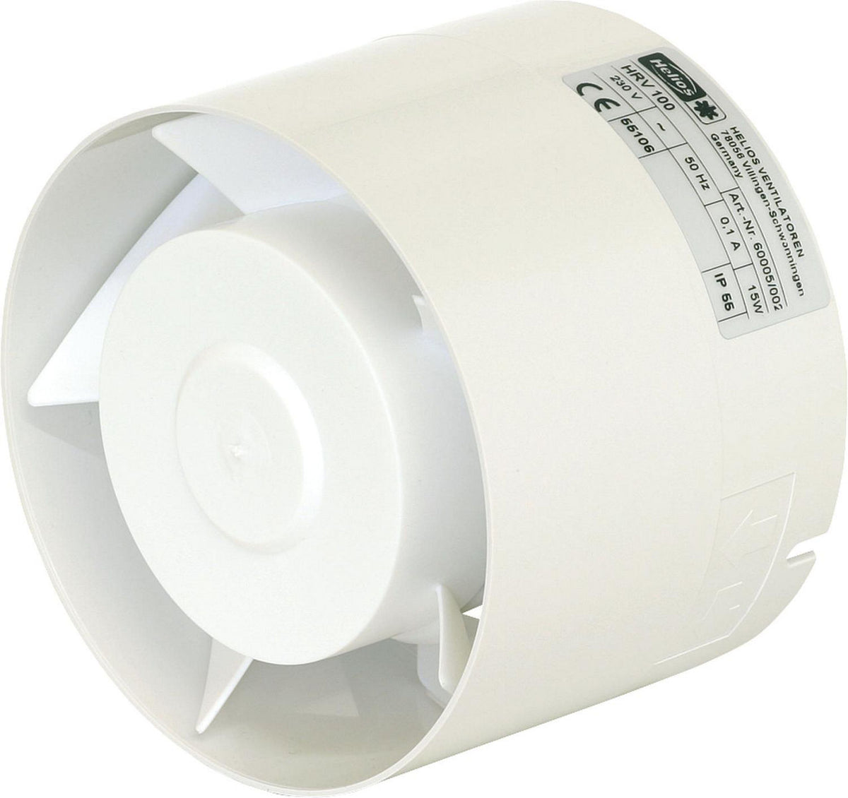Ventilateur de gaine à insérer Helios HRV 100, axial, DN 100, 105 m³/h