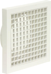Grille de ventilation Helios L-G blanche avec tubulure de raccordement