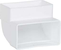 Coude vertical Helios FLB 100 V pour conduit plat 110 x 55 mm, plastique blanc
