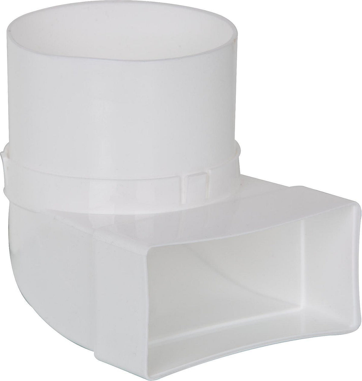 Pièce de déviation Helios FLÜB 100, Ø 100 mm vers 100 x 50 mm, plastique blanc