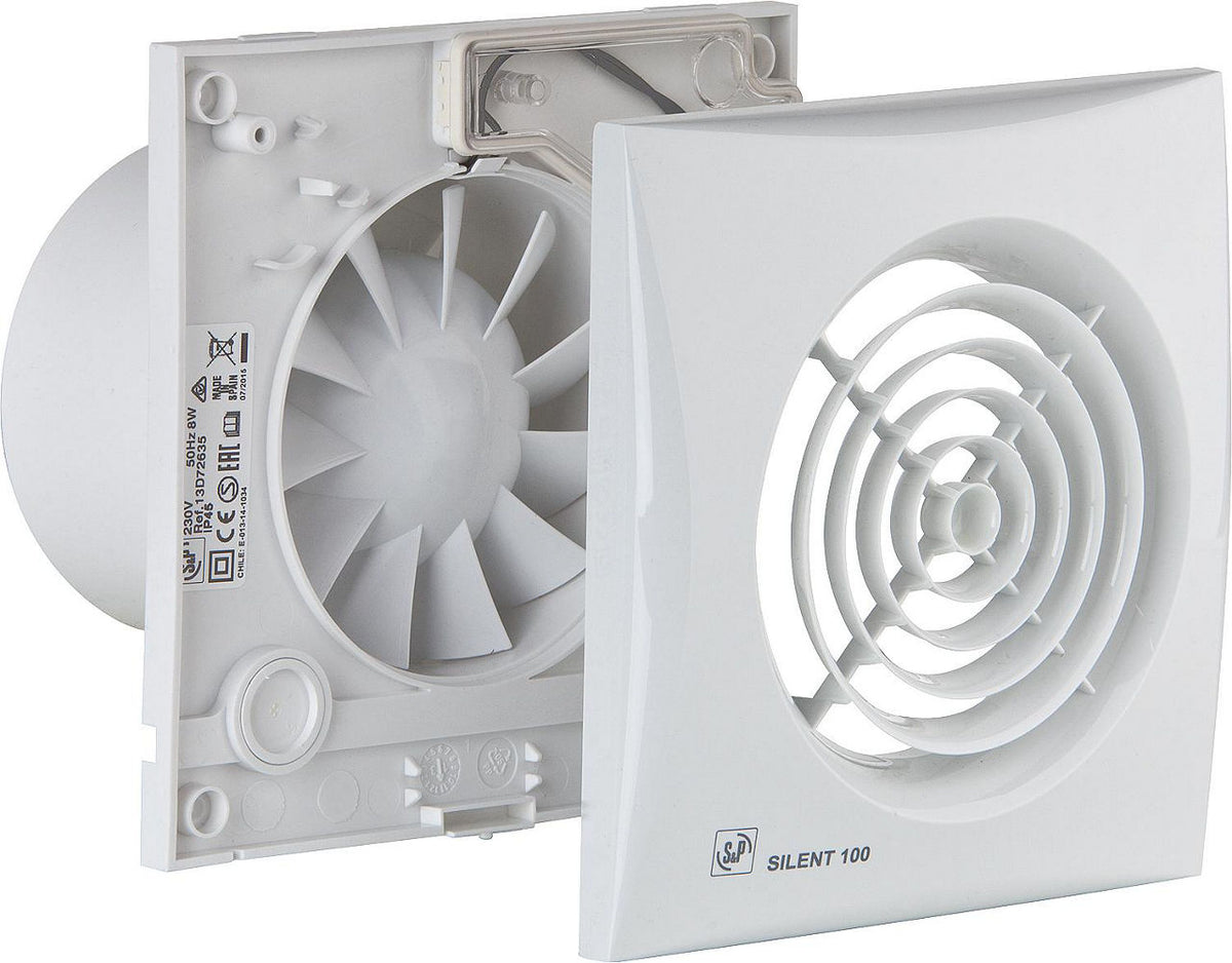 Ventilateur pour petite pièce S&P Silent-100 CZ, blanc, DN 100
