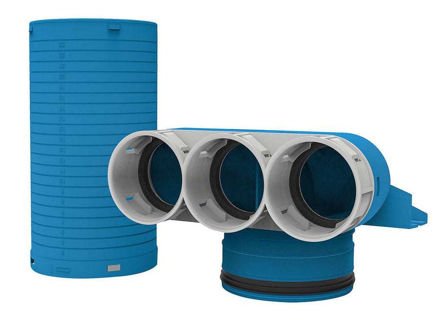 Élément d'entrée et de sortie d'air Evenes pour tube rond Ø 63 x 125 mm, 90°