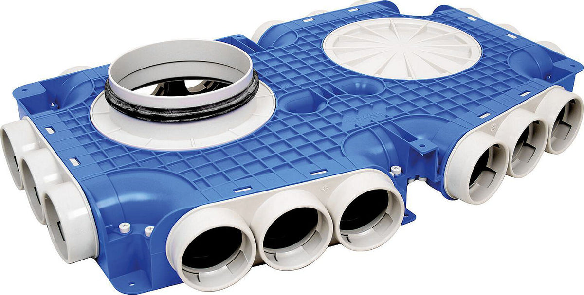 Répartiteur d'air Evenes pour tube rond, 18 sorties Ø 63 mm, Ø 160 mm