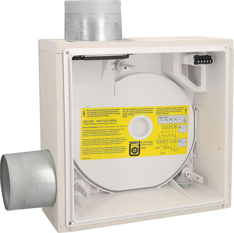 Boîtier encastré Helios ELS-GUBZ, pour ventilation de deux pièces