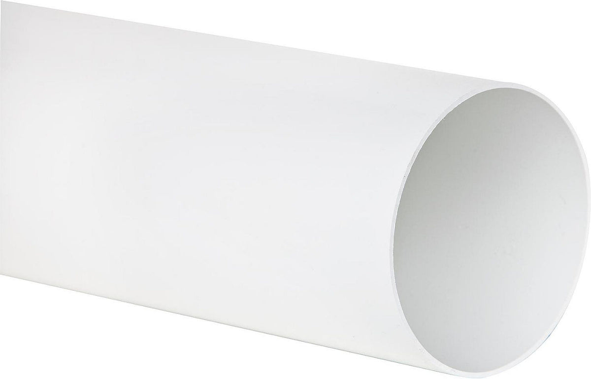 Tube rond Upmann, plastique blanc