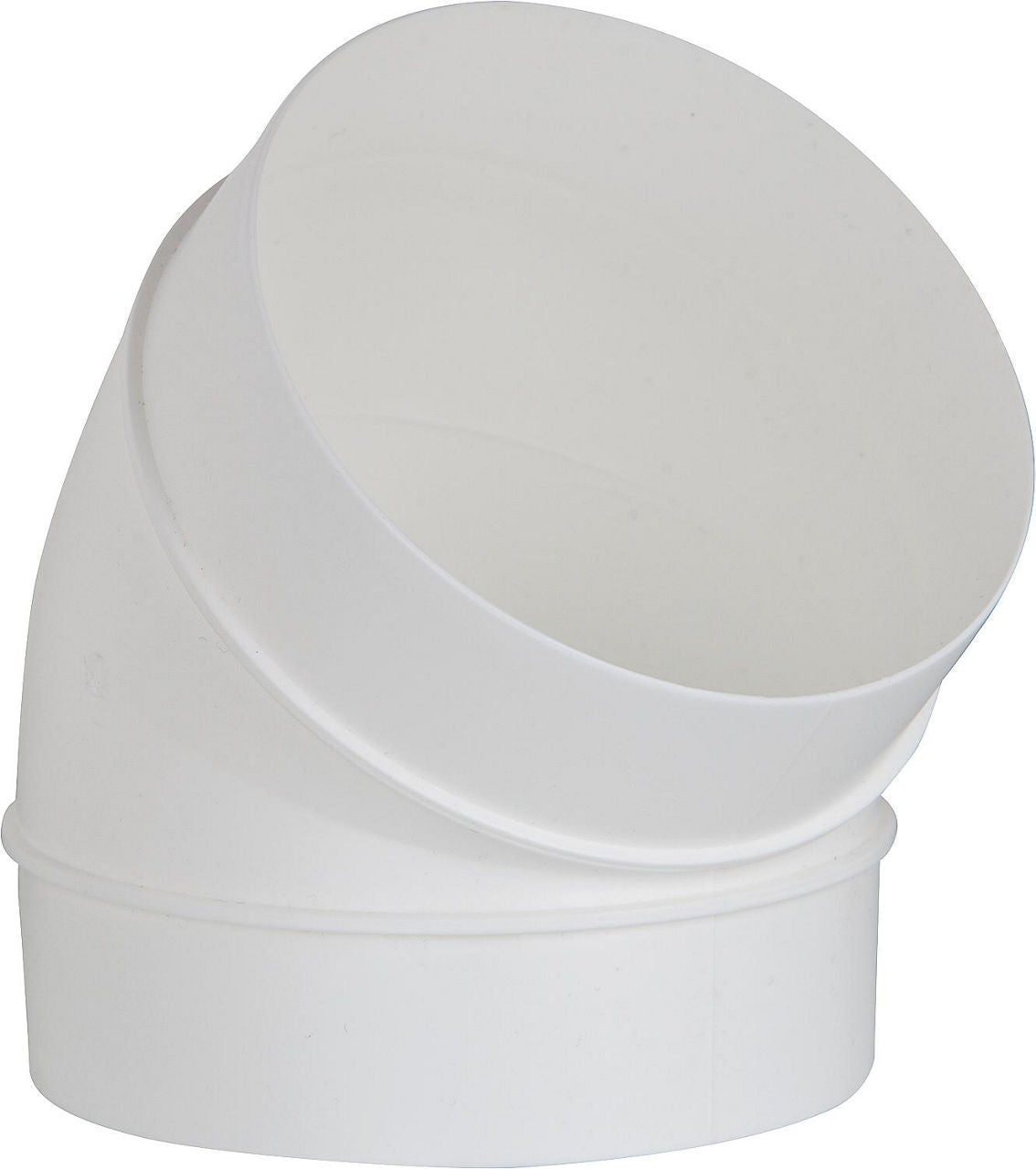 Coude 45° Upmann pour tube rond, blanc, avec manchon