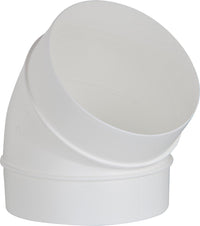 Coude 45° Upmann pour tube rond, blanc, avec manchon