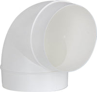Coude 90° Upmann pour tube rond, blanc, avec manchon