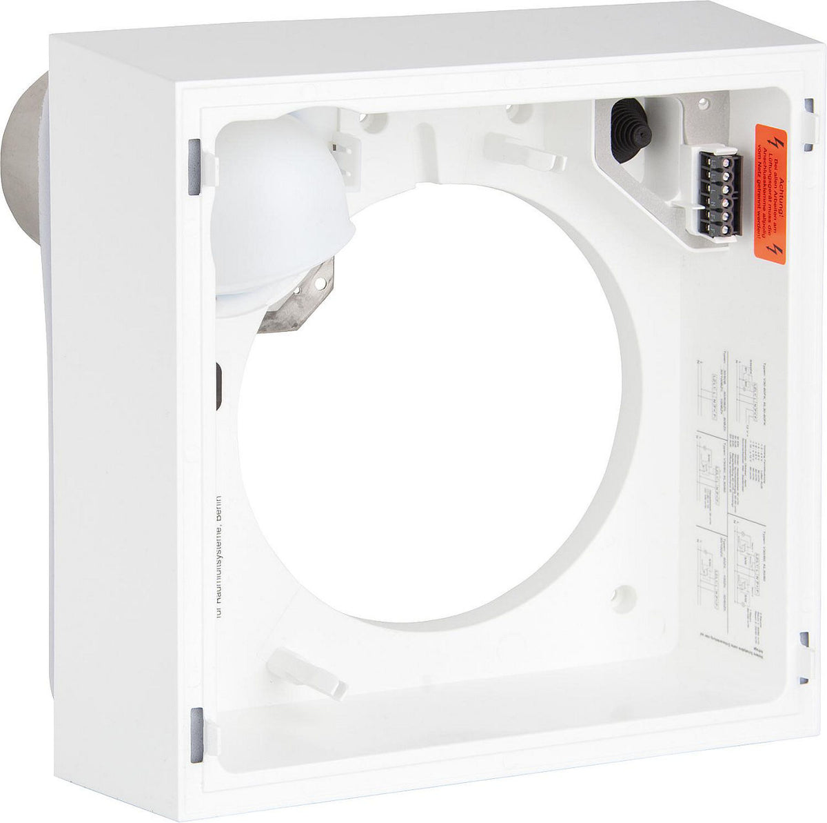 Boîtier apparent Lunos Silvento 3/AP-B, piquage arrière DN 80, avec protection incendie