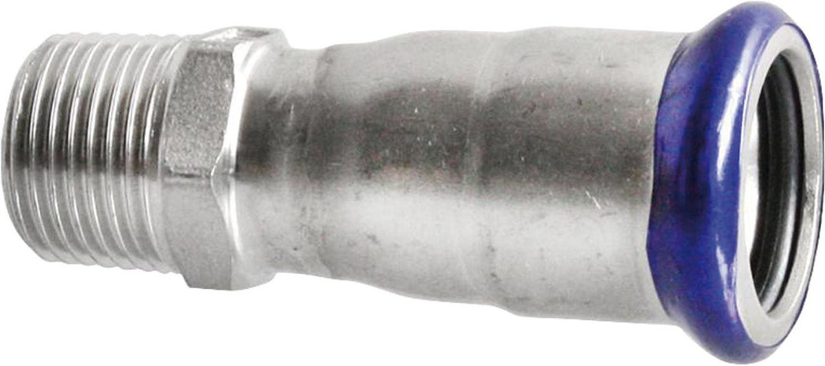 Mamelon de transition à sertir inox contour V (filetage M)