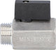 Mini robinet à boisseau sphérique inox femelle × mâle, levier nylon