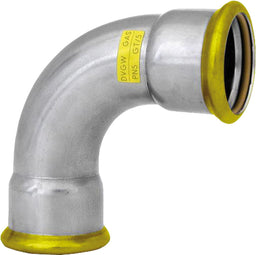 Raccord à sertir gaz inox coude 90° F/F