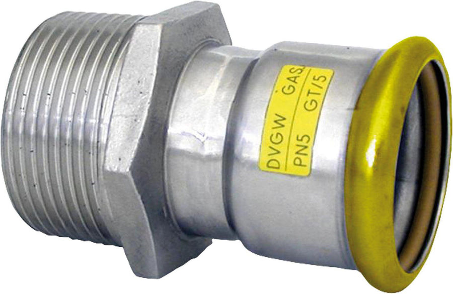 Raccord à sertir gaz inox réduction sertir × filetage mâle