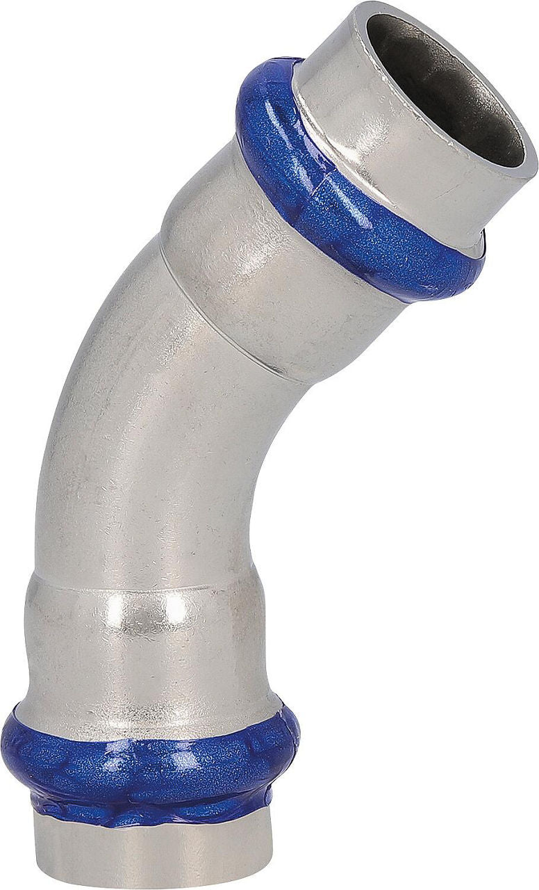 Coude 45° à sertir inox contour M