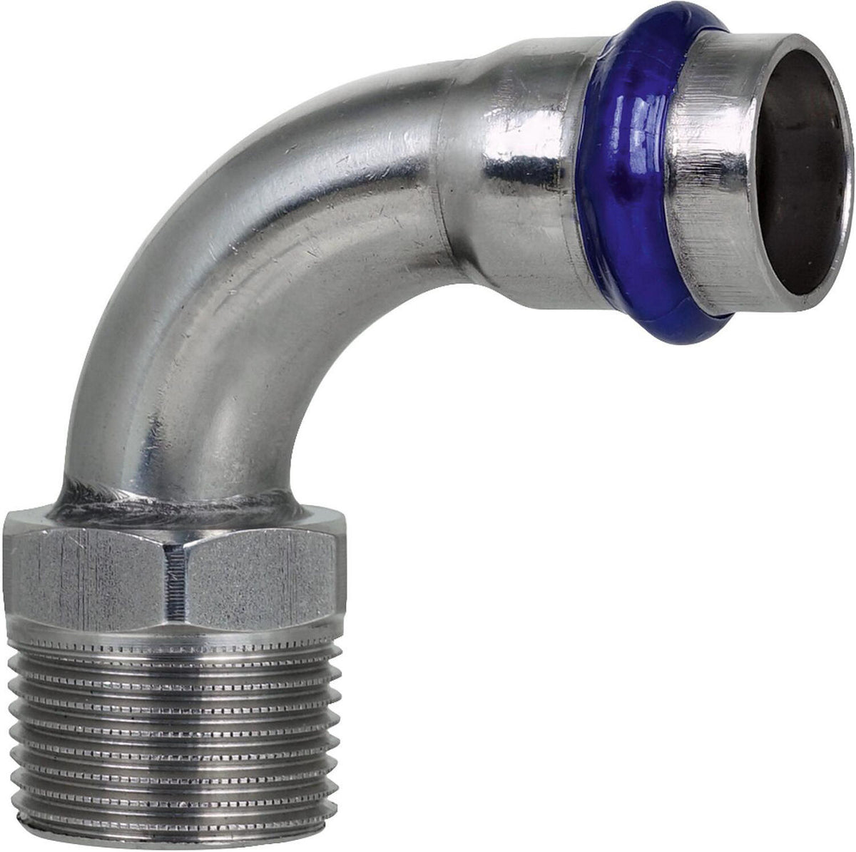 Coude de transition à sertir inox contour V (filetage M)
