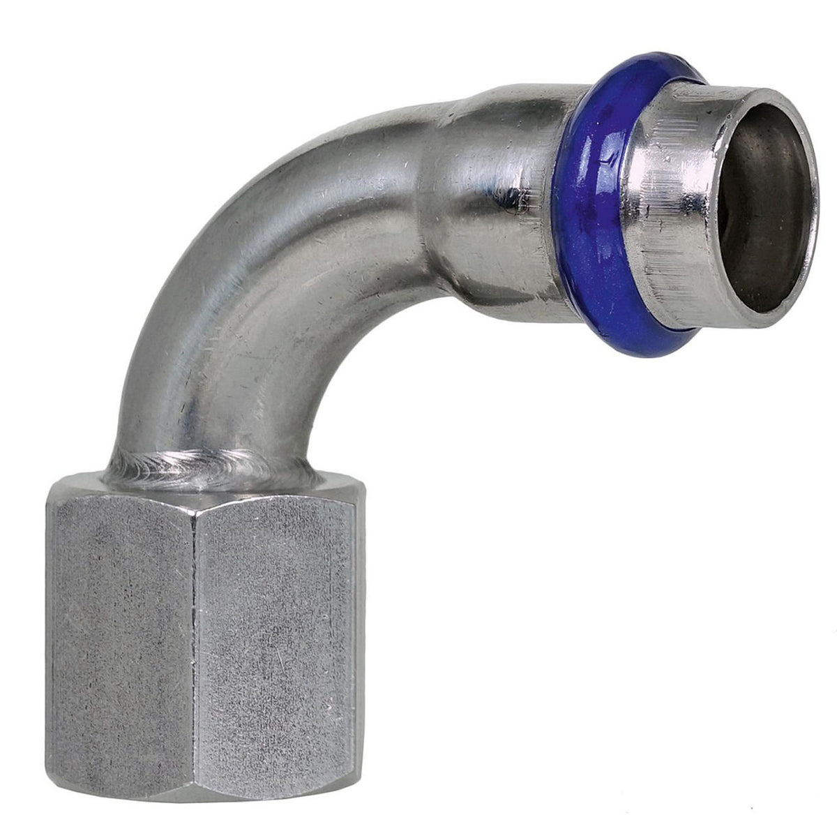 Coude de transition à sertir inox contour M (filetage F)