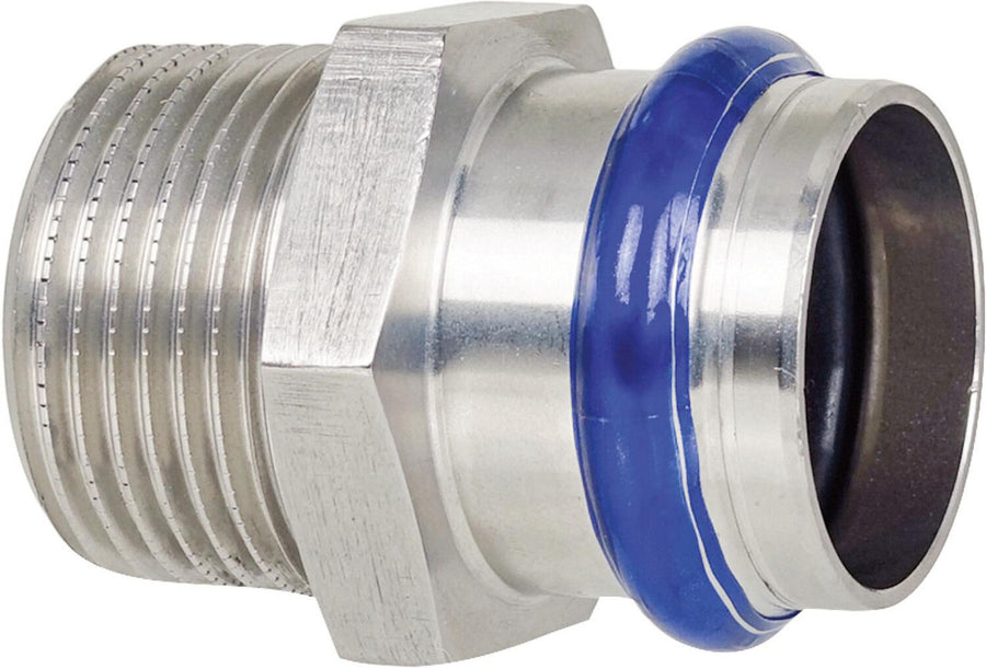 Mamelon de transition à sertir inox contour V (filetage M)