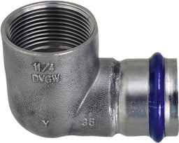 Équerre de transition à sertir inox contour V (filetage F)