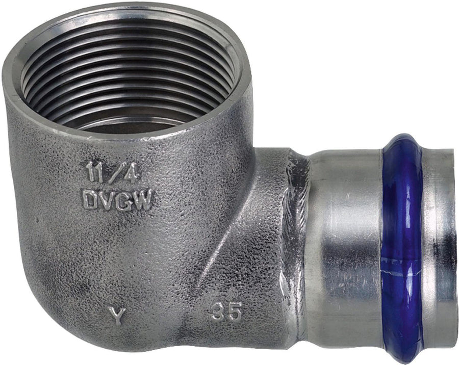 Équerre de transition à sertir inox contour V (filetage F)