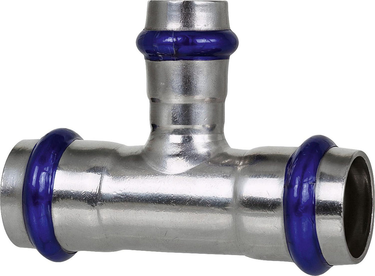 Té réduit à sertir inox contour M