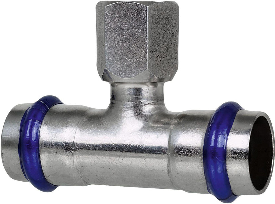 Té (filetage F) à sertir inox contour M