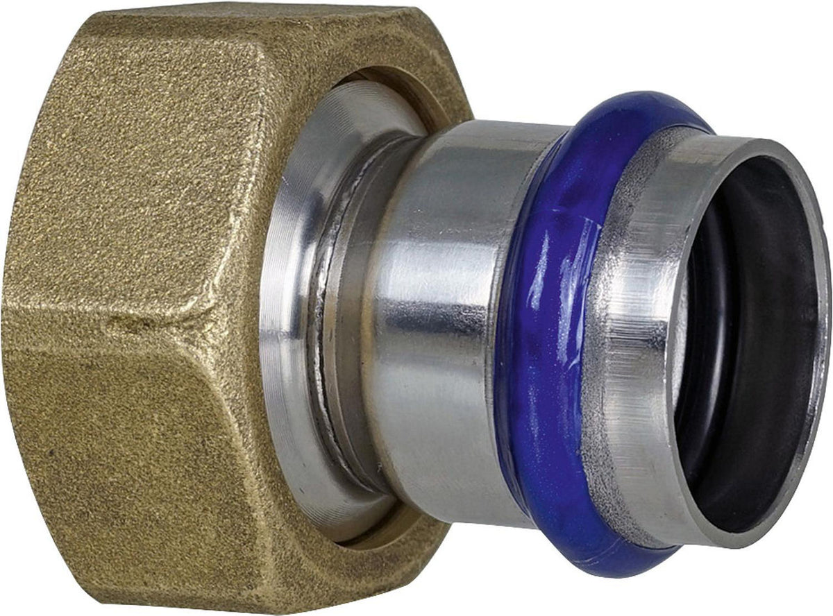 Raccord de raccordement à sertir × visser inox contour V
