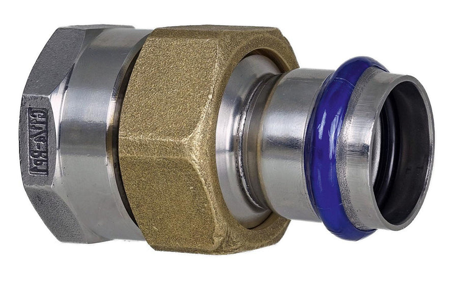 Raccord traversant à sertir × visser inox contour V (filetage F)